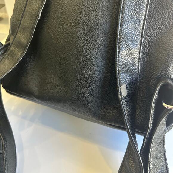 Betsey Johnson Pink Black Striped Bow Backpack Studded - Picture 5 of 7